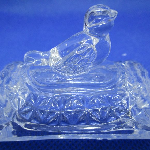 Crystal Trinket Box Song Bird Lidded Crystal Trinket Box Etched Crystal Songbird - Picture 6 of 12